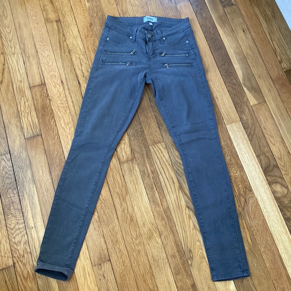 Grey PAIGE jeans with detailed  zips
